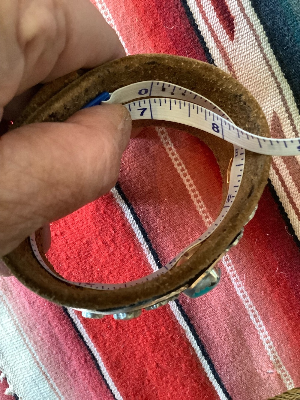 Thunderbird leather bracelet, up to 7” wrist - Picture 8 of 10